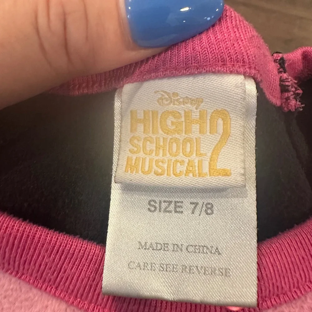 Disney High School Musical 2 Kids Nightgown Pink Raglan Size 7/8 Go Wildcats - Picture 3 of 5